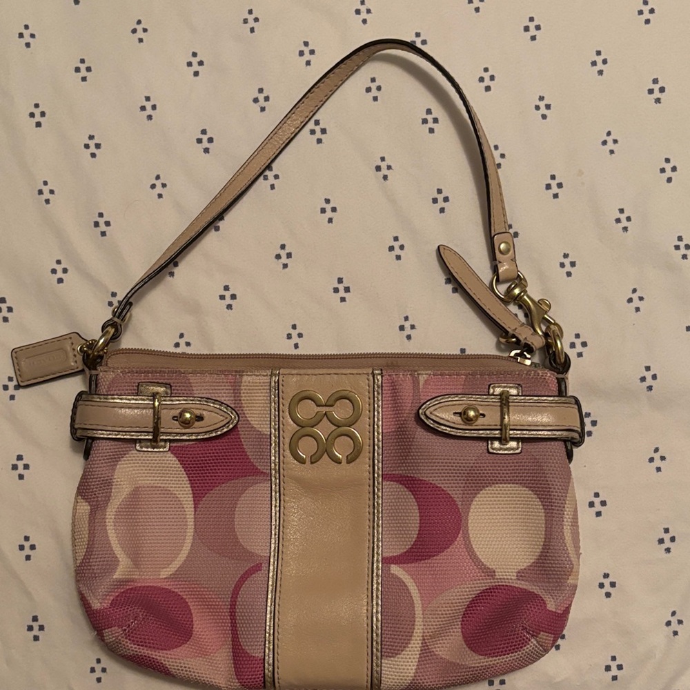 Coach Pink and Cream Shoulder Bag